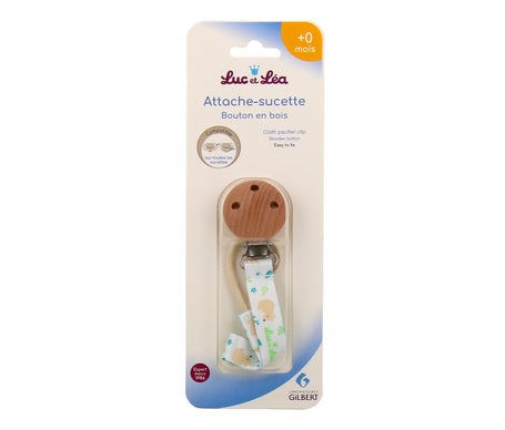 Luc Et Léa Attache Sucette En Bois Avec Bouton 1 Unité