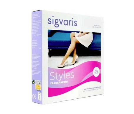 Sigvaris Bas Autofixant Transparent Beige 120 TXsL 1 Paire