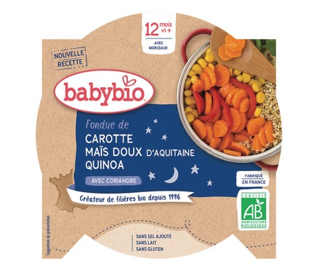 lot 3 Petit pot bébé dès 6 mois, carotte potimarron riz BABYBIO 2x200 gr