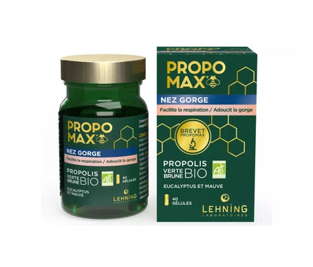 Propomax Nez Gorge Bio Propolis Verte Brune Bio 40caps