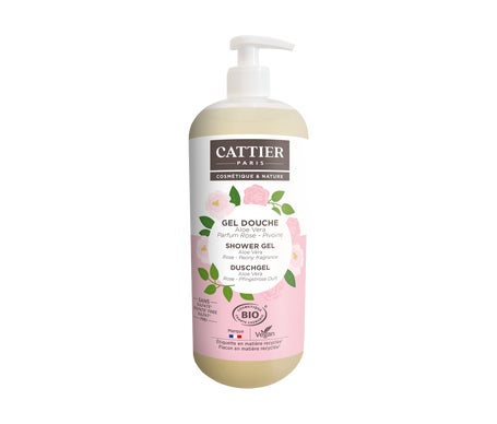 Cattier Gel Douche Sans Sulfate Rose Pivoine Bio 1L