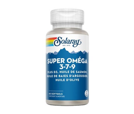 Solaray Super Oméga 3-7-9 + Vitamine D3 60 Softgels
