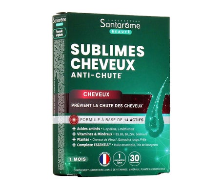Santarome - Sublimes Cheveux Anti-Chute - CompléMent Alimentaire Anti-Chute Cheveux - Vitamines B6, B8, Cheveux De VéNus - 30 CompriméS - 1 Mois - France-image