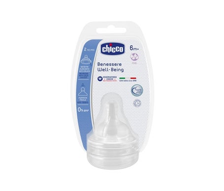 Chicco Wide Nipple Silicone Silicone Silicone Silicone Nipple 6m+ 2 U