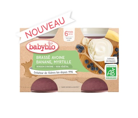 BabyBio Brasse Avoine Banane Myrtille 2x130g