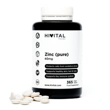 Hivital Foods Pure Zinc 40 mg 365 comprimés végétaliens