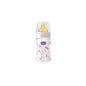 Chicco bouteille en verre tétine large tétine normale large caoutchouc +0M rose 150ml 1 pièce