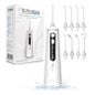 Irrigateur Dentaire ULTRA CARE Sans Fil Portable Professionnel - 8 Embouts - 4 Modes, IPX7 Blanc