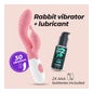 Crushious Kit Vibromasseur Rabbit Gummie Rose + Lubrifiant Eau