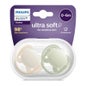Philips Avent Ultra Soft Chupete 0-6M Beige/Verde 2uds