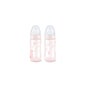 Nuk bouteille en polypropylène rose silicone silicone silicone tétine large bouche taille 2 trou m 300ml 300ml