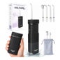 AquaPik Kit Mini Irrigateur Bucco-Dentaire Portable Voyage Charge USB Noir