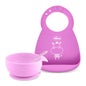 Chicco Easy Start Set Vaisselle Silicone Rose 6M+