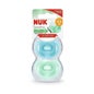 Nuk Sensitive Sucette Silicone 0-6 m Bleu Vert 2 Unités