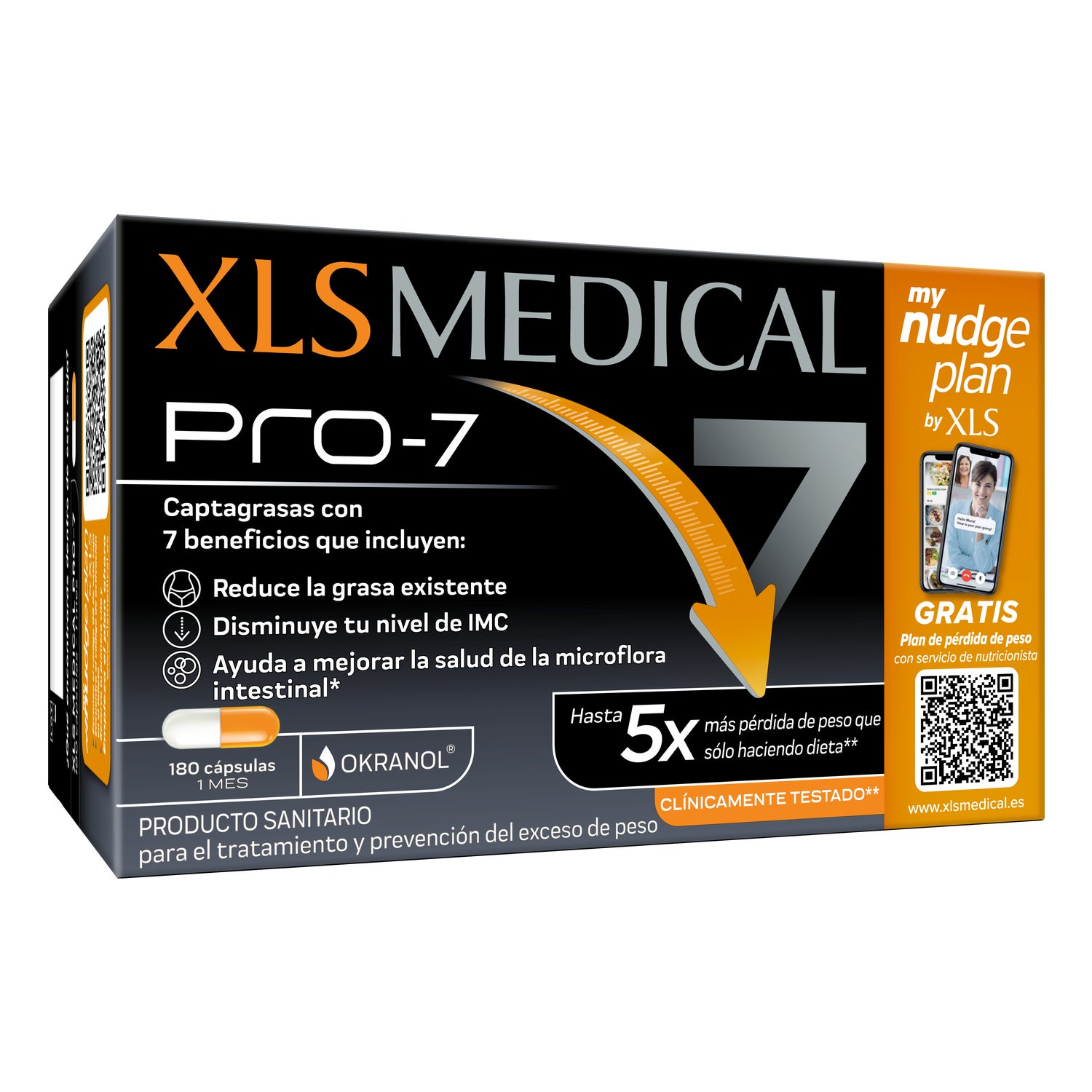 XLS Medical Pro-7 Capteur De Graisse En 7 Avantages Cliniquement Prouvés  180 Gélules