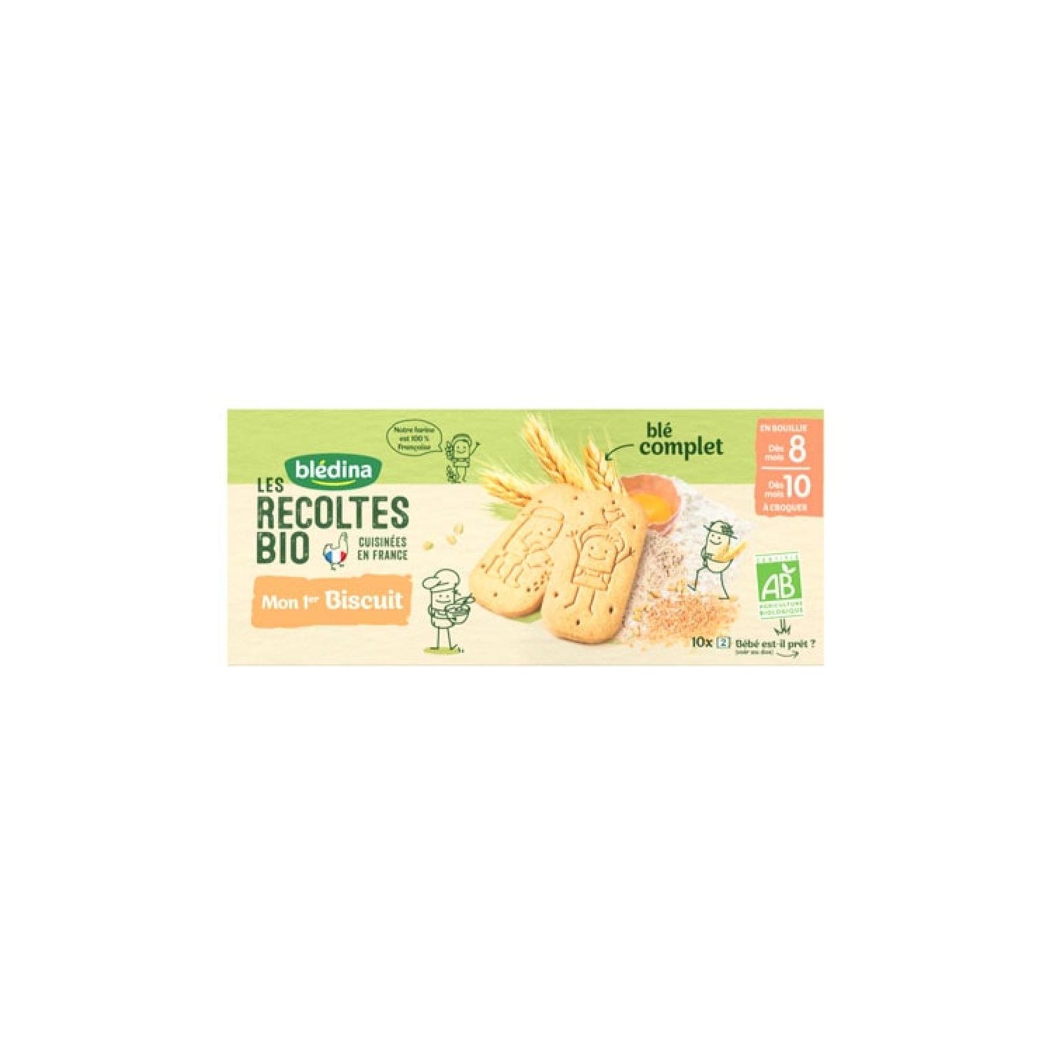 Achat Blédina - Les Récoltes Bio Biscuits Bio Bébé Dès 8/10 mois, 150g
