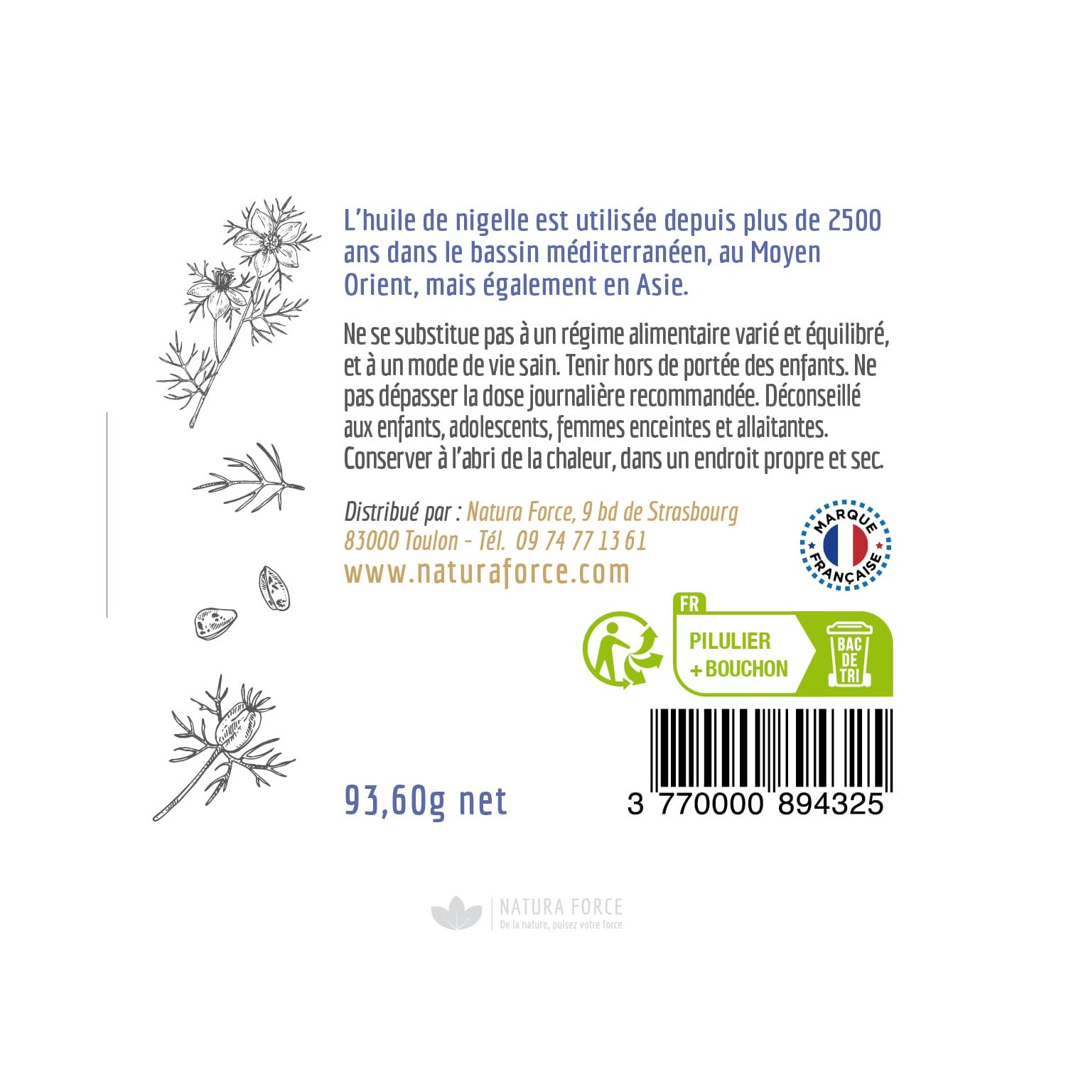 300 Capsules d'huile de Nigelle