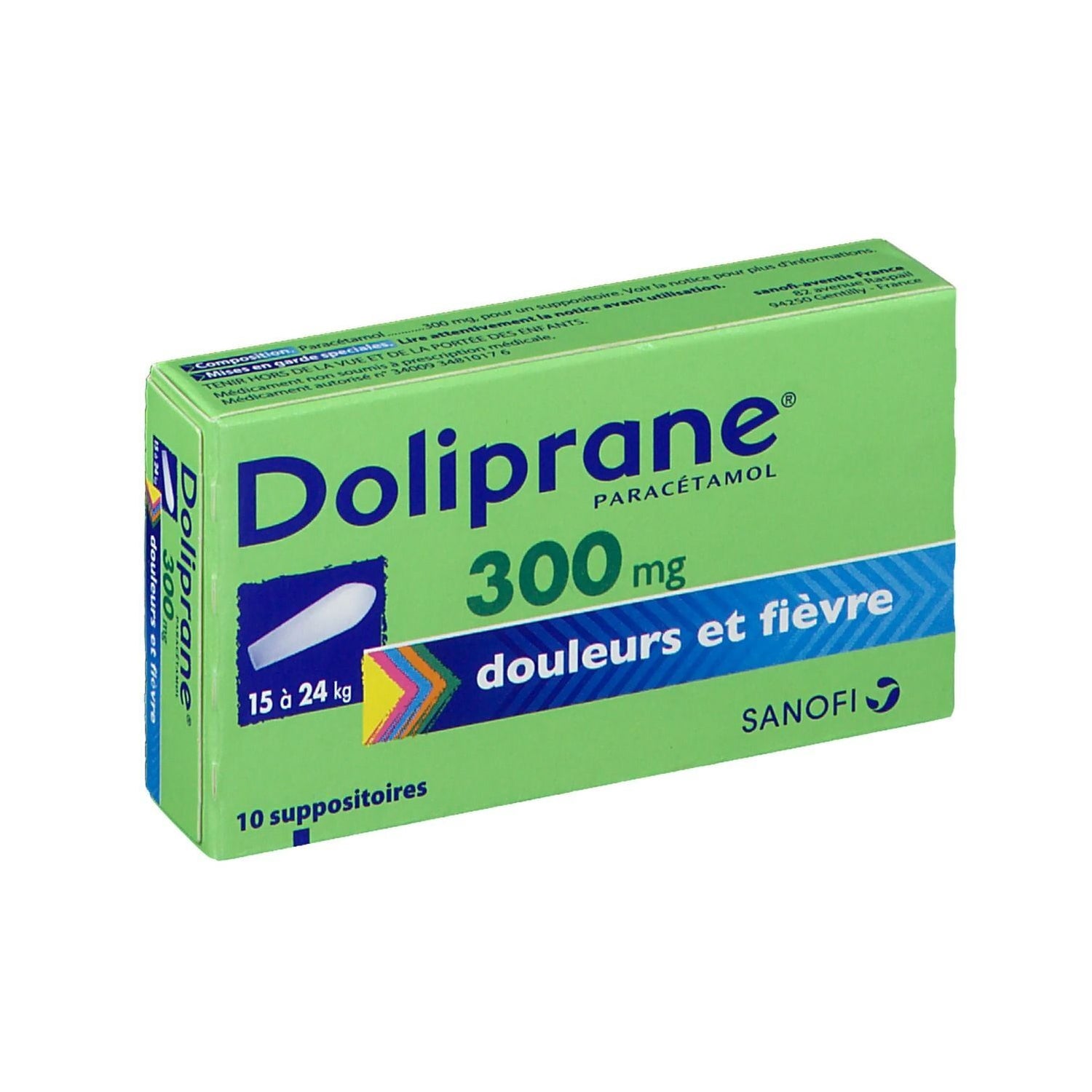 Doliprane Paracetamol 300mg 10 Suppositoires Docmorris France