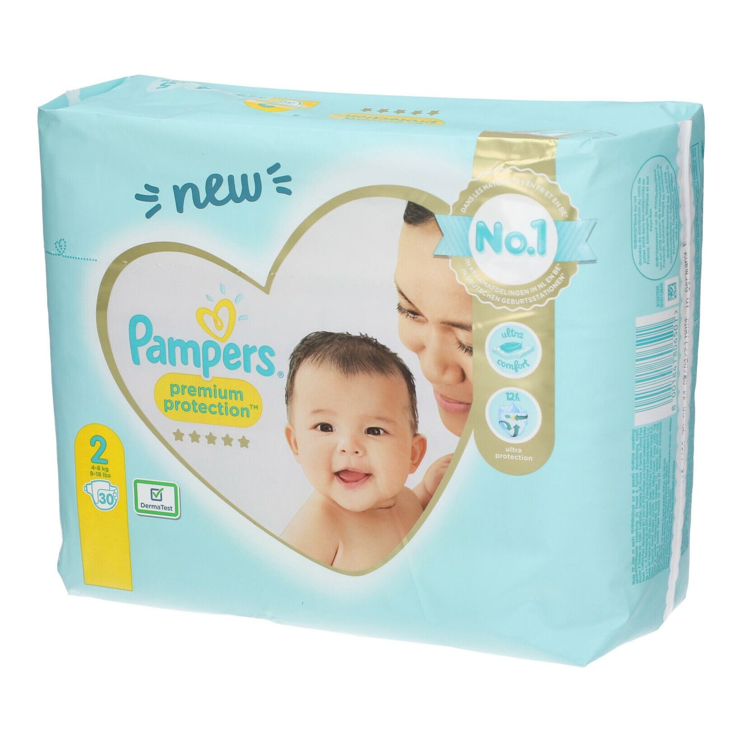 Couches Pampers Premium protection taille 2 4-8kg 240 pièces