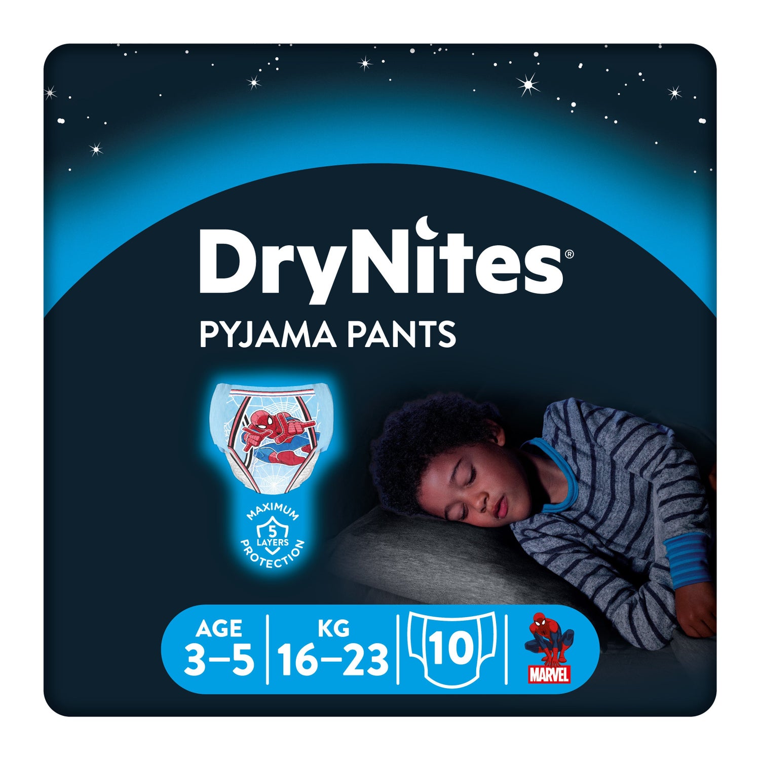 Huggies DryNites Garçons Sous-Vêtements De Nuit Absorbants 3-5 Ans