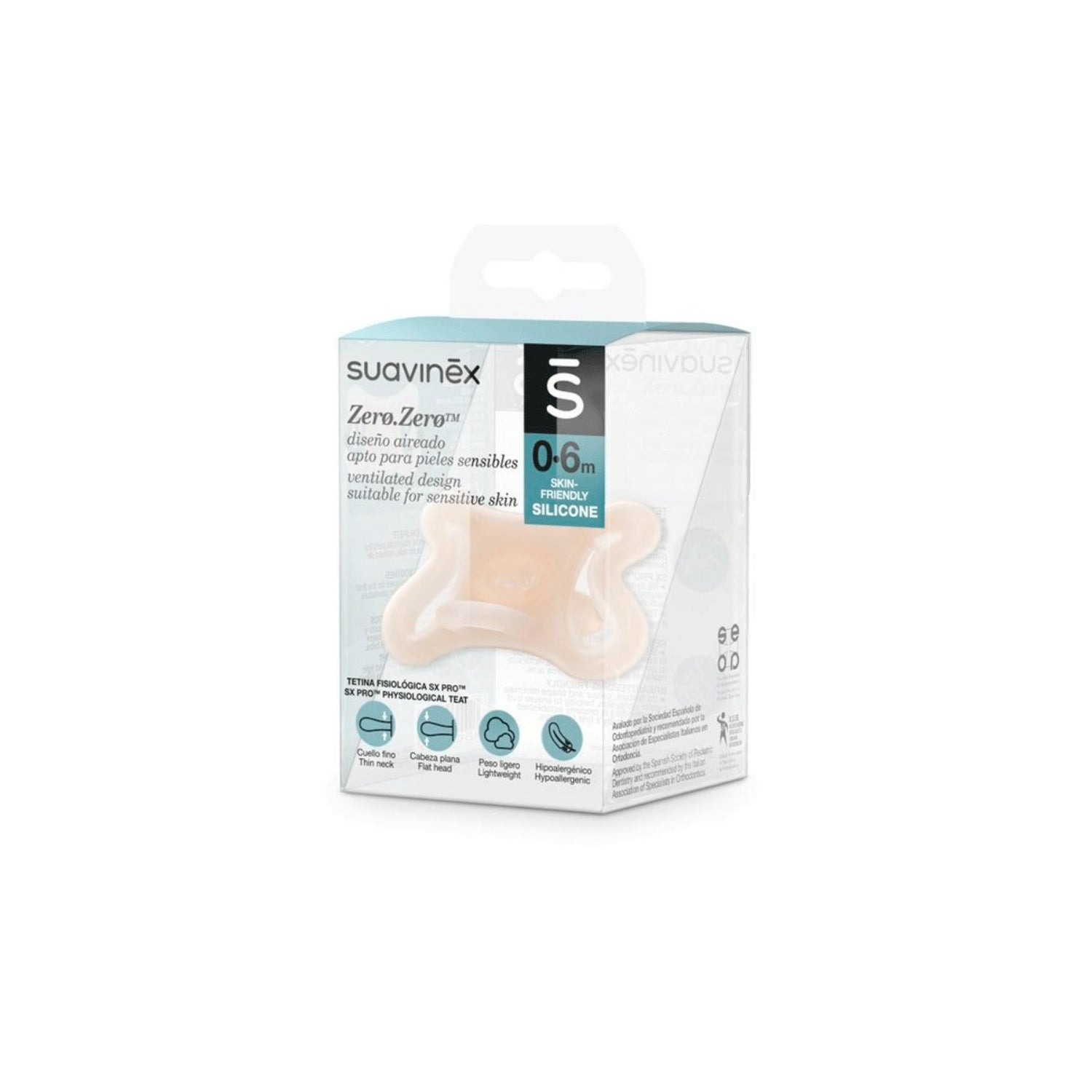 Suavinex Night Sucette Silicone Anatomique 0-6M 2 Unités