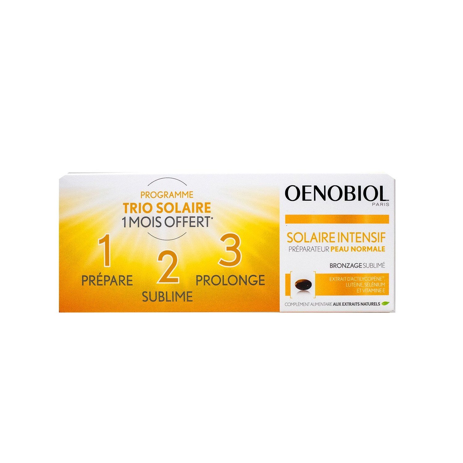 Oenobiol Solaire Intensif Préparateur Peau Normale 3x30 Capsules