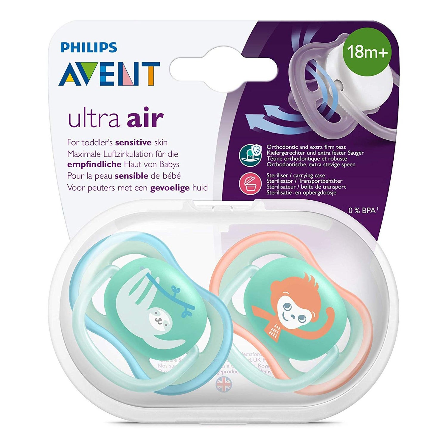 Avent Ultra Air Nighttime 2 Sucettes Orthodontiques 6-18 Mois
