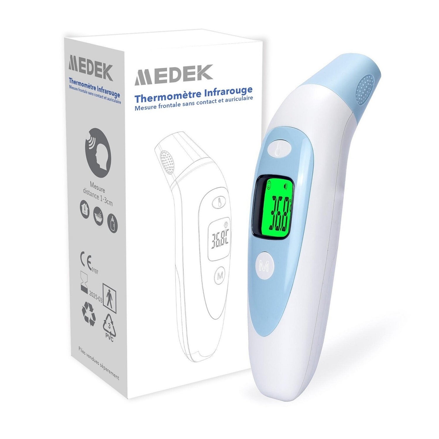 Thermomètre Frontal et Auriculaire infrarouge pour Bébé, enfant et