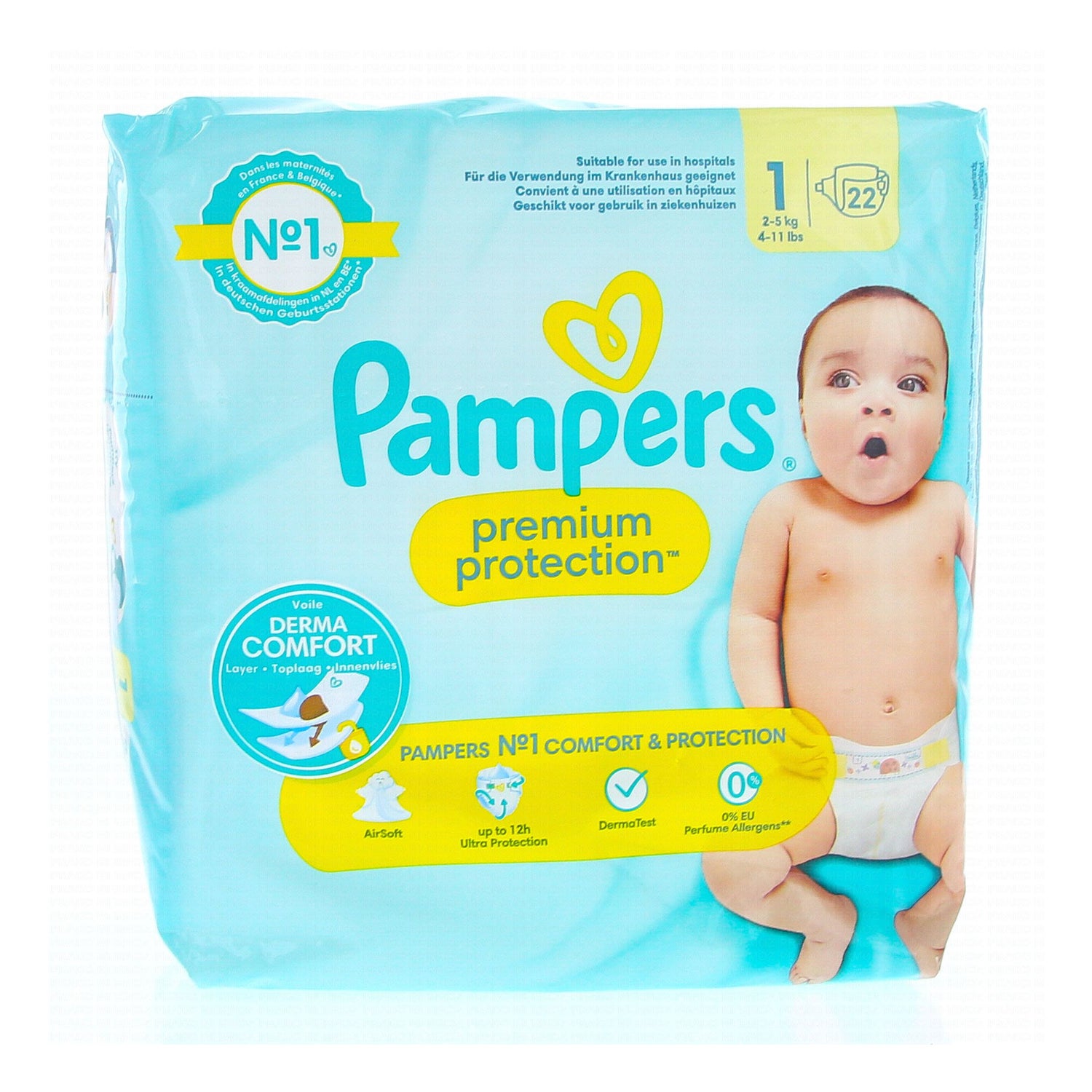 Couches Bébé Pampers Harmonie Taille 1, 2-5kg, 24 Couches