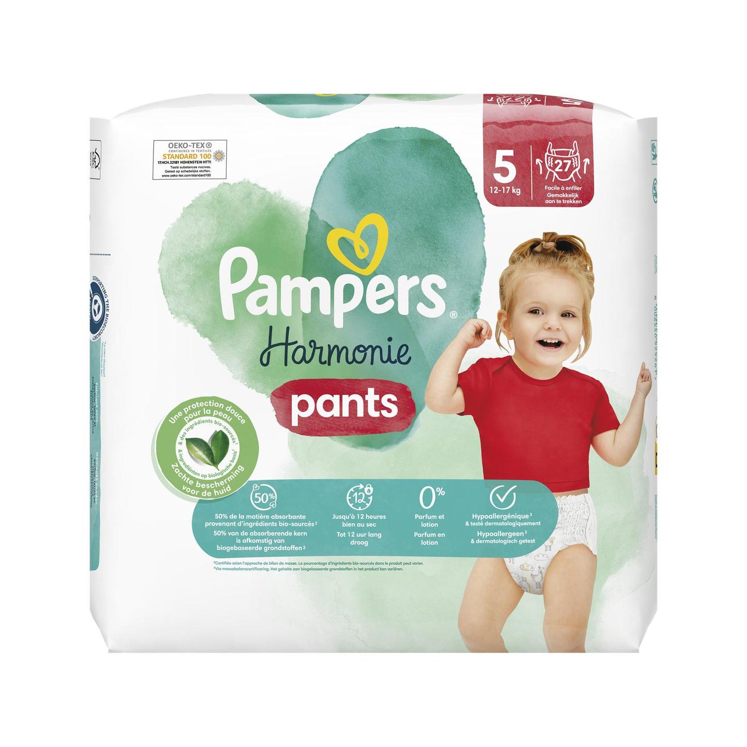 Pampers Couches Culottes Harmonie T5 12-17kg 27uts
